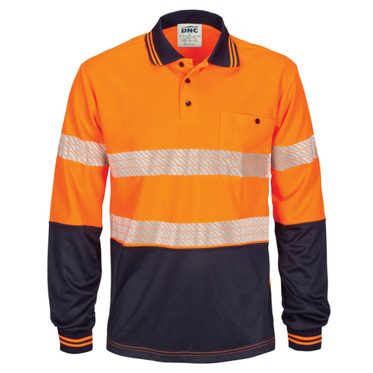 3513 HiVis Segment Taped Micromesh Polo – Long Sleeve