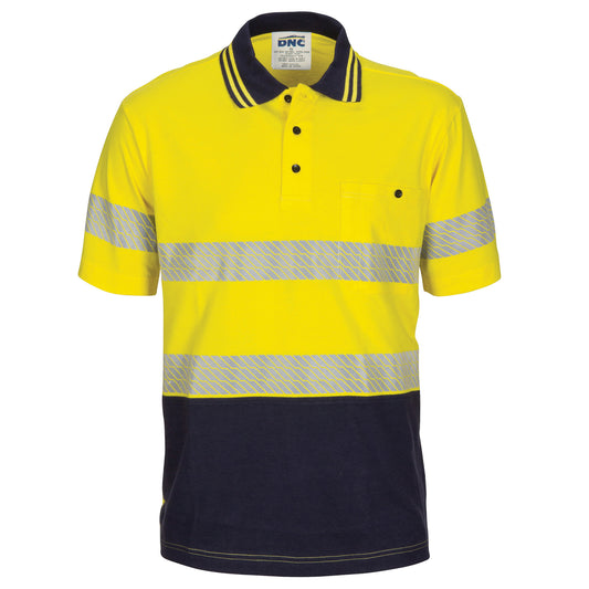 3515 Hi-Vis Segment Taped Cotton Jersey Polo – Short Sleeve