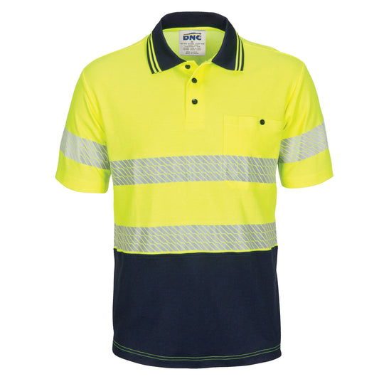 3517 HIVIS SEGMENT TAPED COTTON BACKED POLO - SHORT SLEEVE