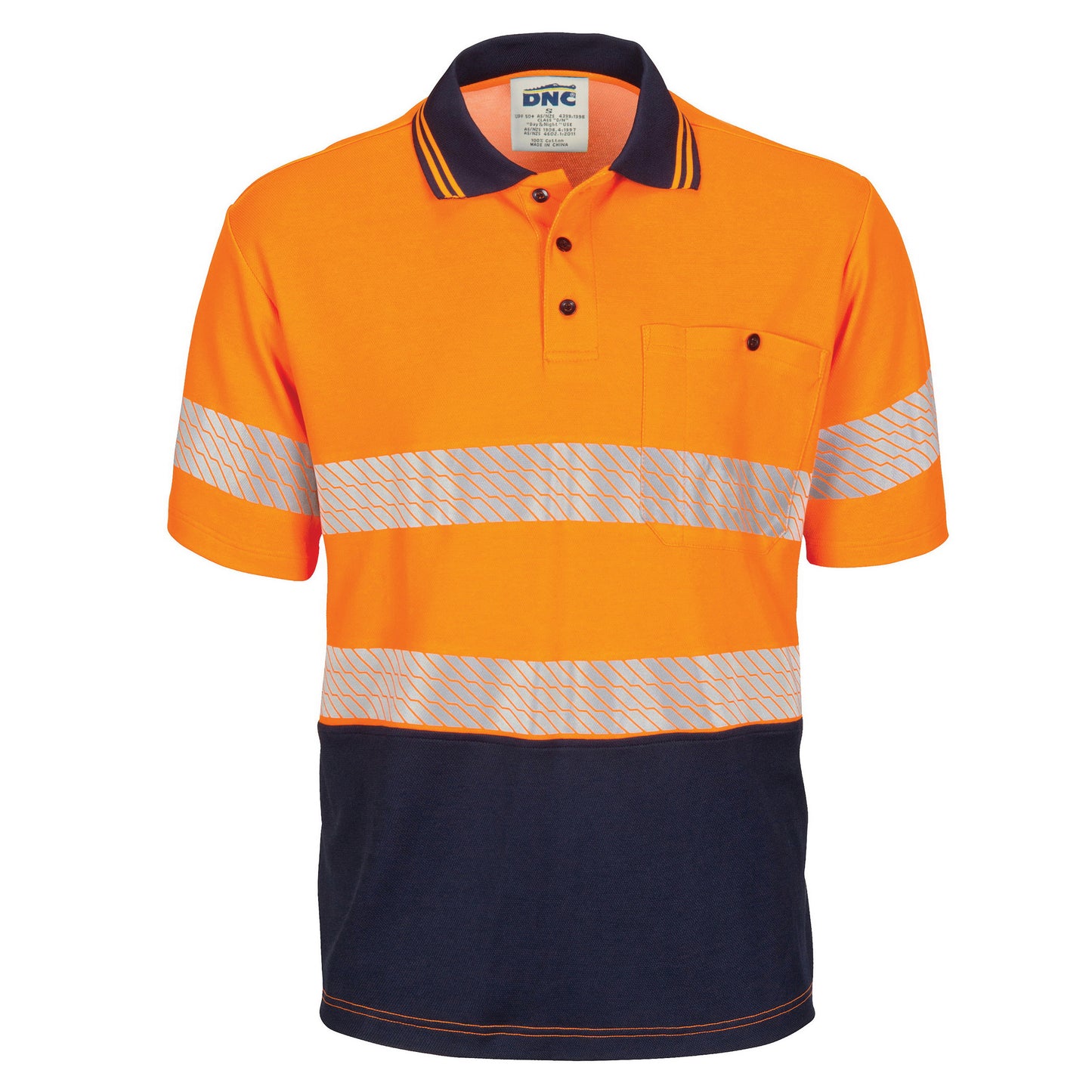 3517 HIVIS SEGMENT TAPED COTTON BACKED POLO - SHORT SLEEVE