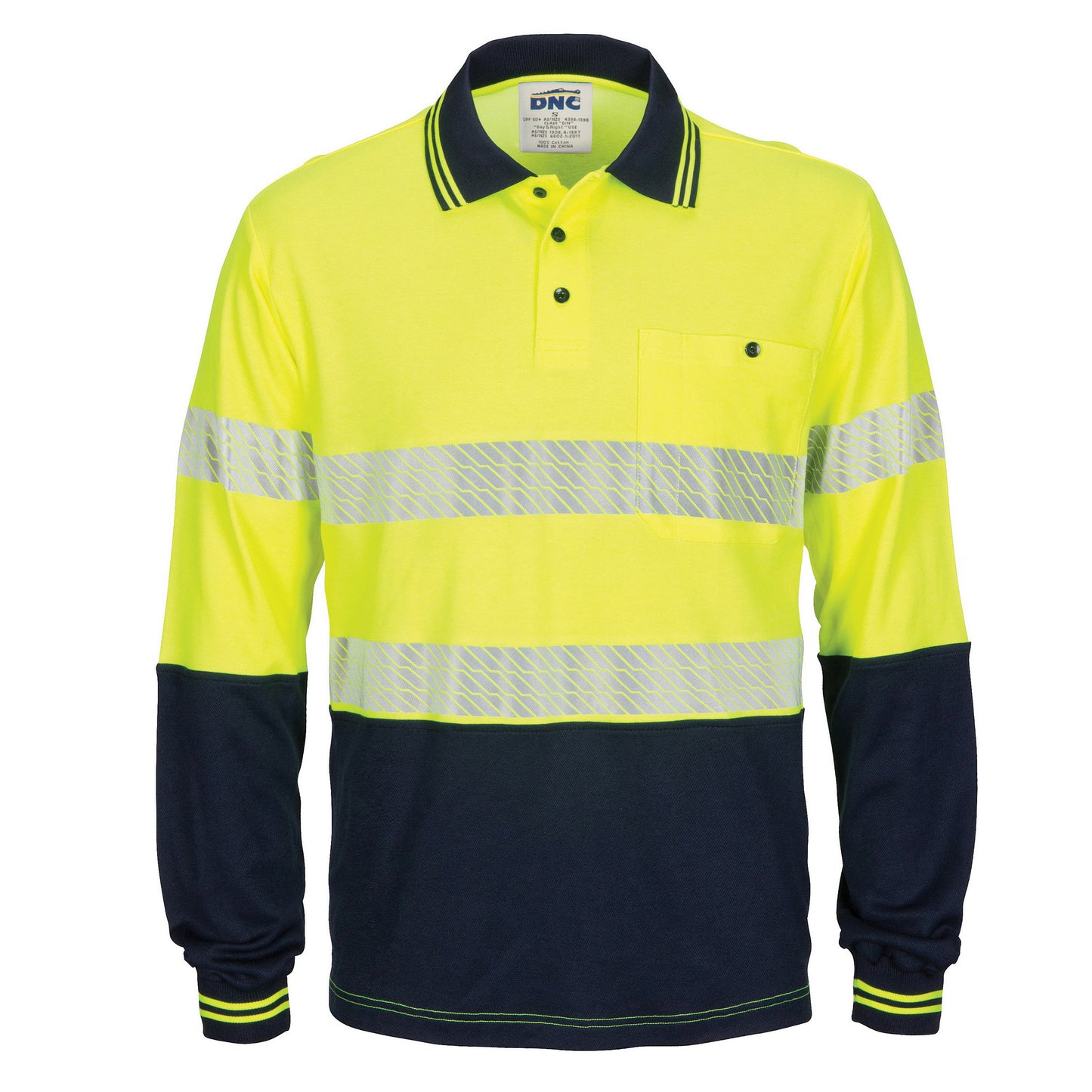 3518 HIVIS Segment Taped Cotton Backed Polo - Long Sleeve