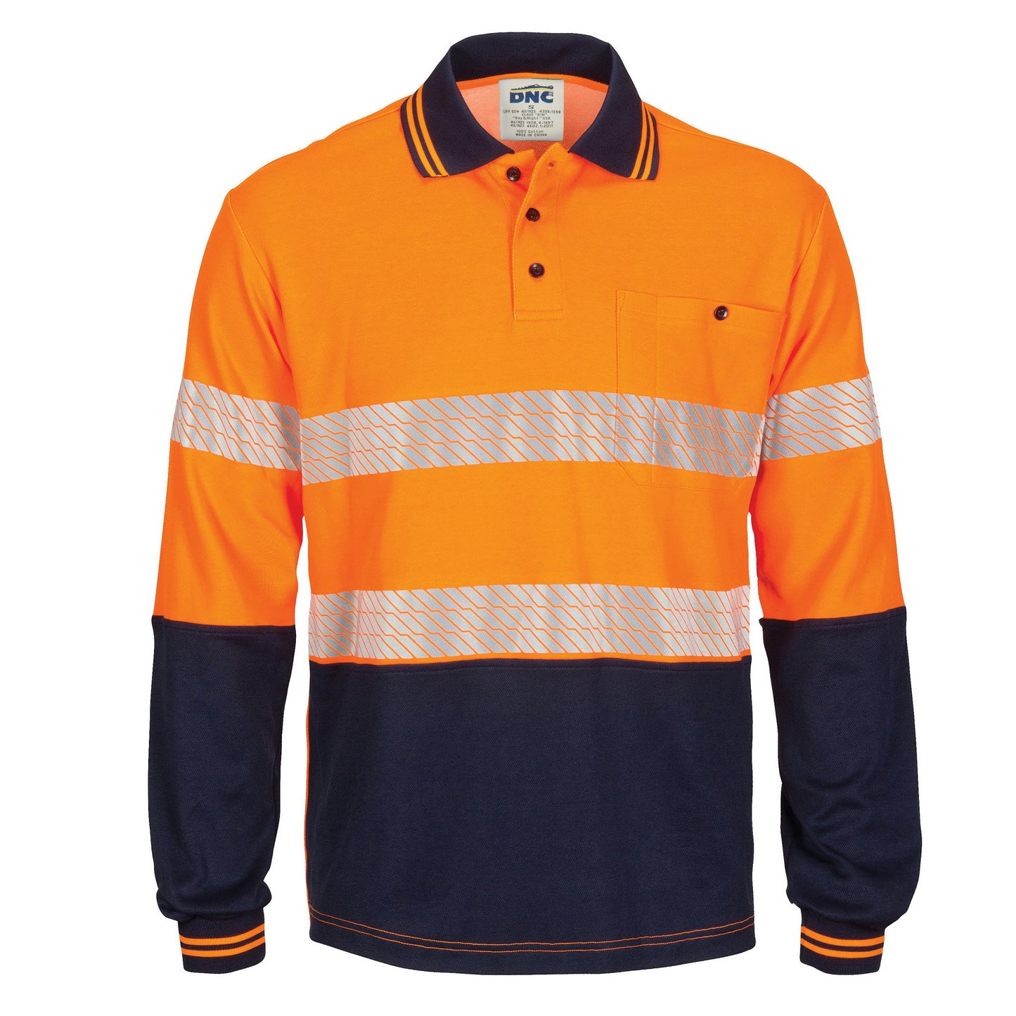 3518 HIVIS Segment Taped Cotton Backed Polo - Long Sleeve