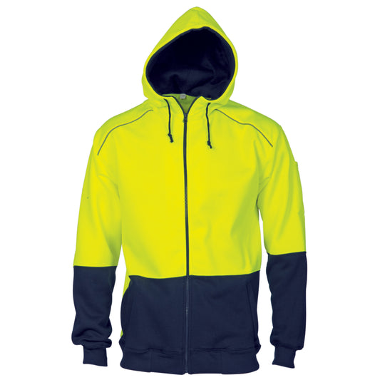 3728 HiVis Contrast Piping Fleecy Hoodie