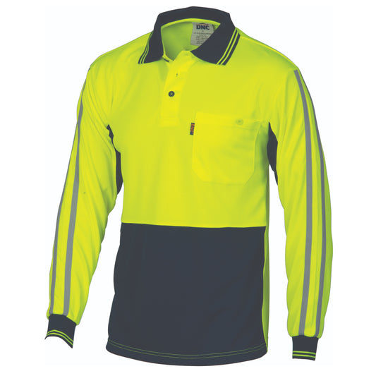 3756 HiVis Cool-Breathe Stripe Polo – Long Sleeve