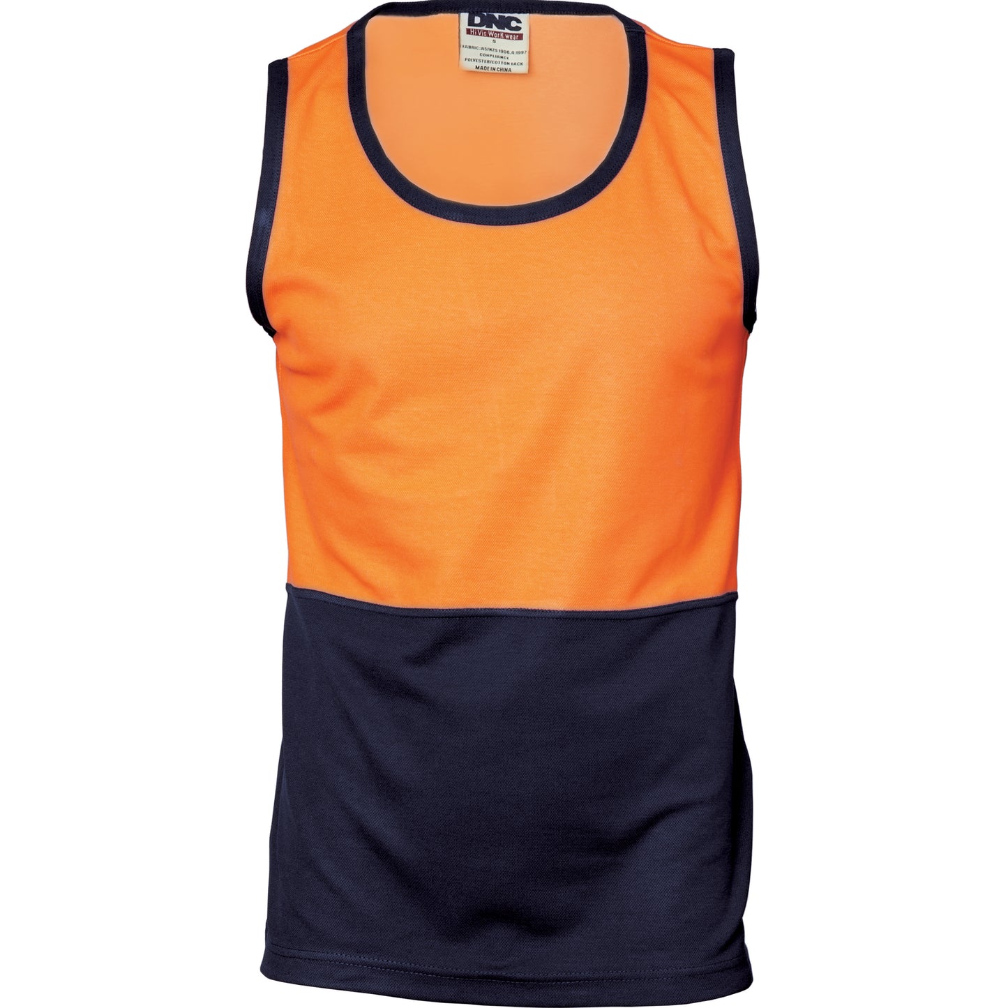 3841 Cotton Back Two Tone Singlet – Stay Cool, Stay Seen!