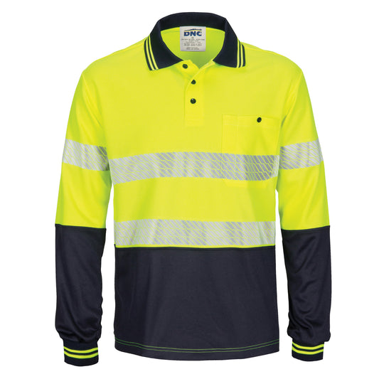 3513 HiVis Segment Taped Micromesh Polo – Long Sleeve