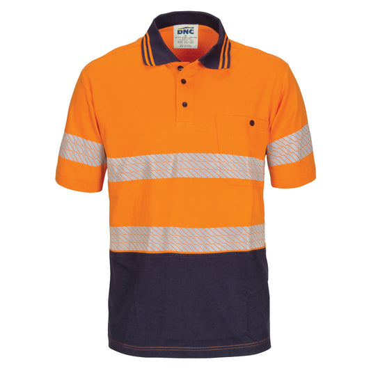 3515 Hi-Vis Segment Taped Cotton Jersey Polo – Short Sleeve
