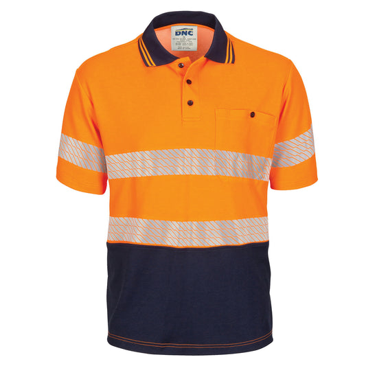 3517 HIVIS SEGMENT TAPED COTTON BACKED POLO - SHORT SLEEVE