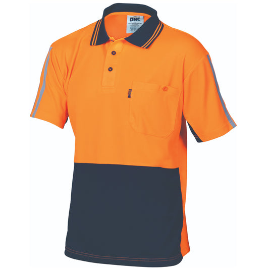 3755 HiVis Cool-Breathe Stripe Polo – Short Sleeve