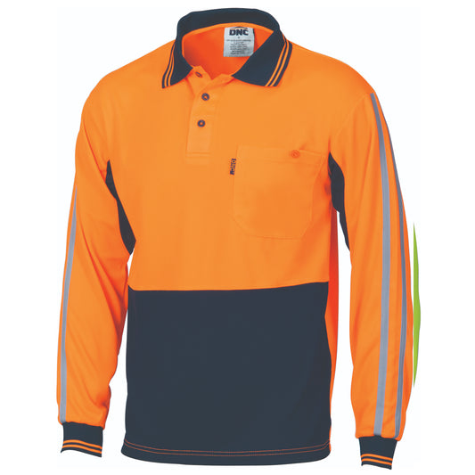 3756 HiVis Cool-Breathe Stripe Polo – Long Sleeve
