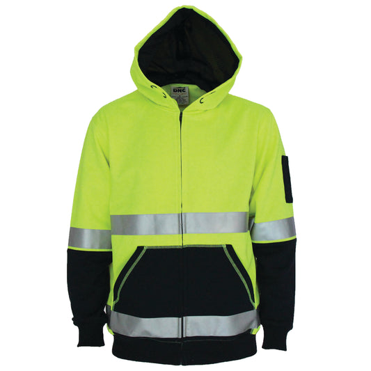 3788 Hi-Vis 2-Tone Full Zip Super Fleecy Hoodie with CSR Reflective Tape