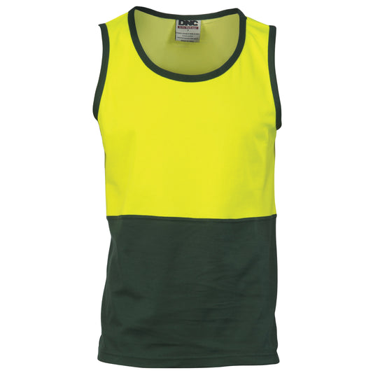 3841 Cotton Back Two Tone Singlet – Stay Cool, Stay Seen!