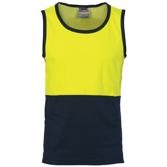 3841 Cotton Back Two Tone Singlet – Stay Cool, Stay Seen!