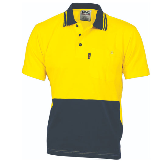 3845 HiVis Cool-Breeze Cotton Jersey Polo Shirt – Short Sleeve