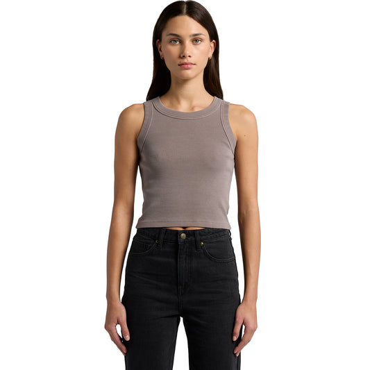 4035 Women's Faded Organic Rib Crop Tank