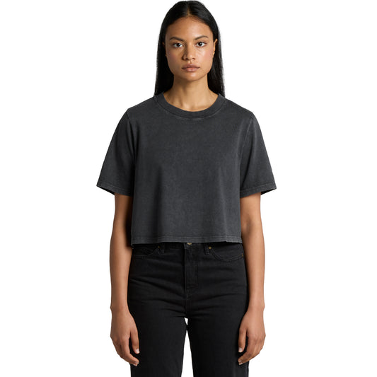 4086 Women's Stone Wash Heavy Crop Tee